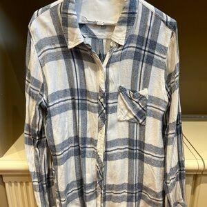 Rails Blue and White Plaid Women's Top